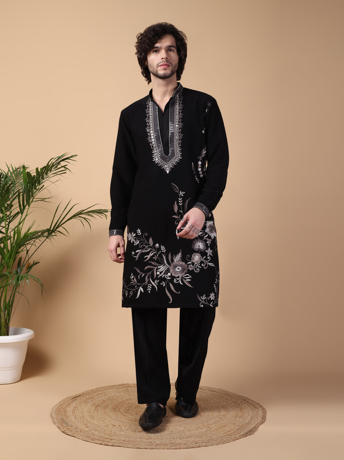 Black Japanese Kurta Set