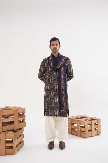 Royal Blue Kurta Set with Dupatta - The Absolute House Of Design 