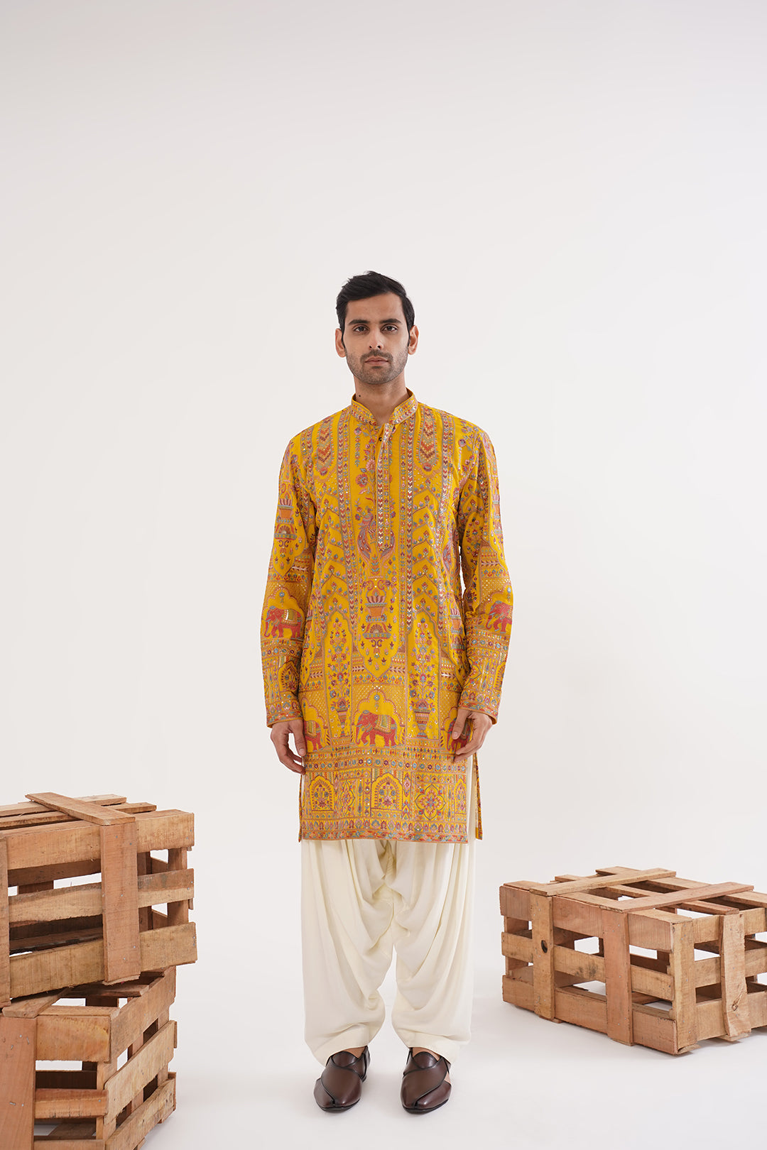 Haldi Threadwork Kurta Set - The Absolute House Of Design 