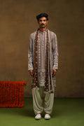 Mocha Brown Chikankari Dupatta Kurta Set