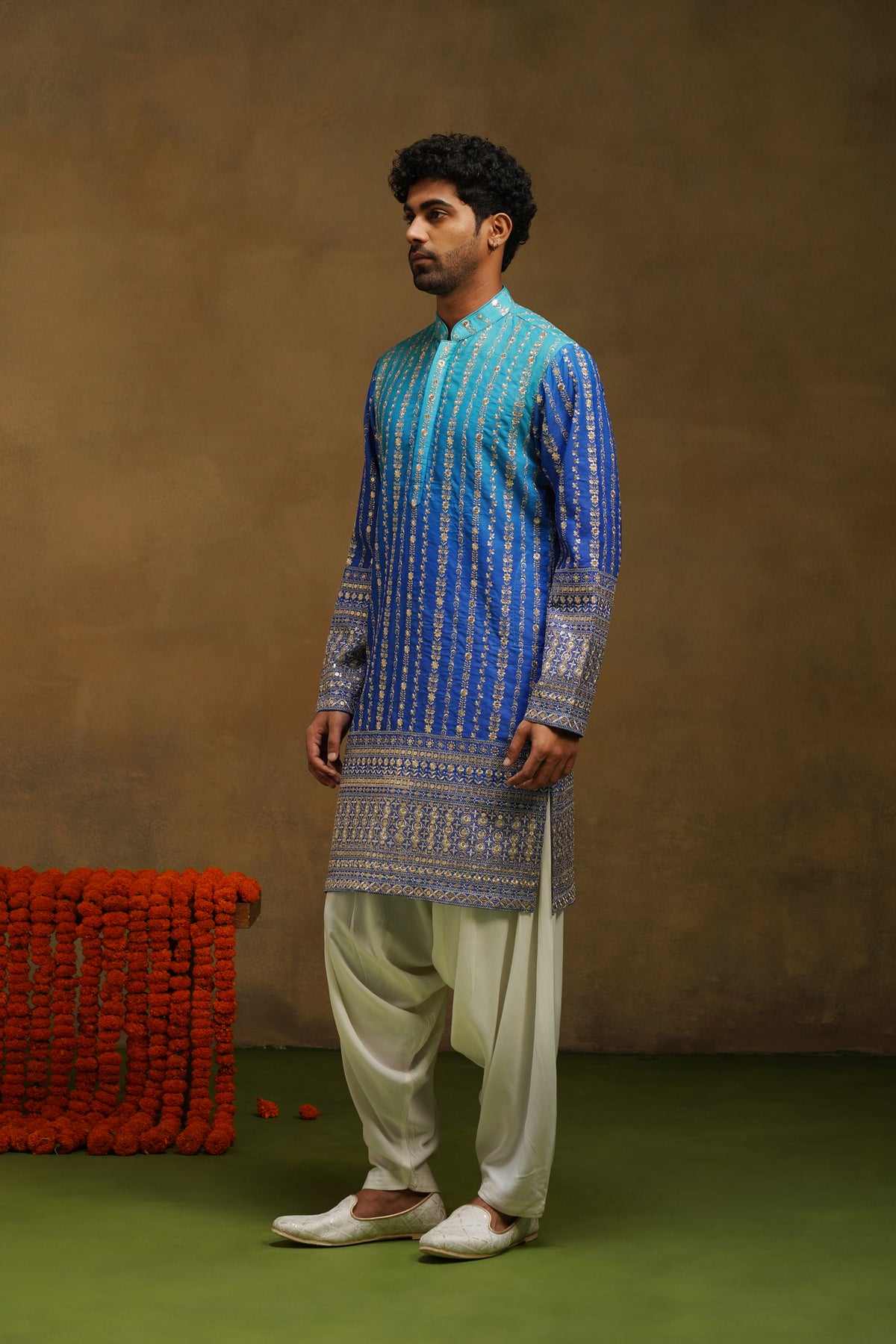 Neel Blue Ombre Kurta Set