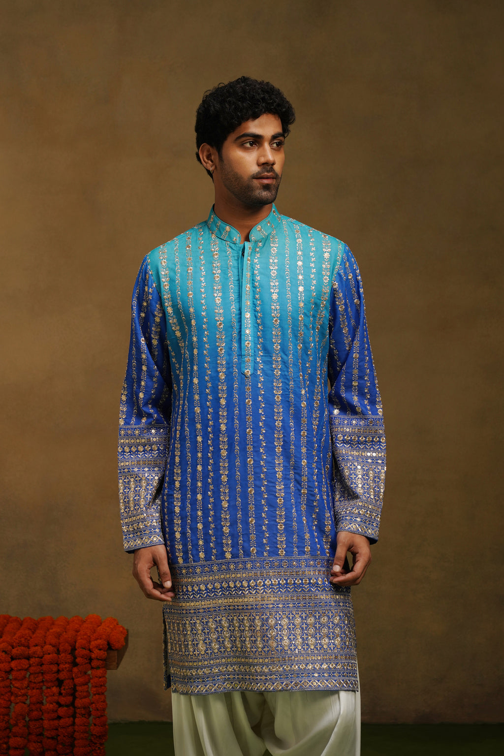 Neel Blue Ombre Kurta Set