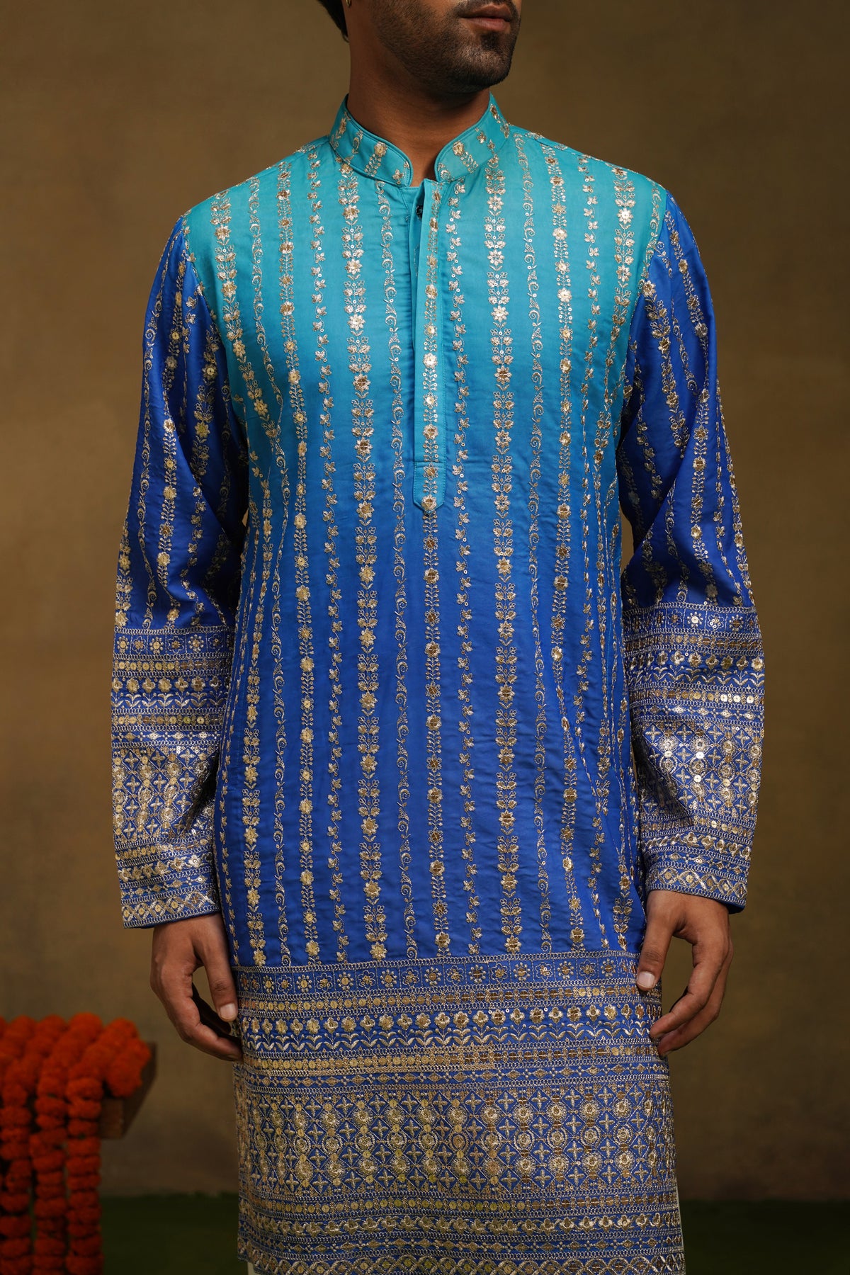 Neel Blue Ombre Kurta Set