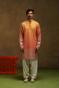 Warm Orange Ombre Kurta Set