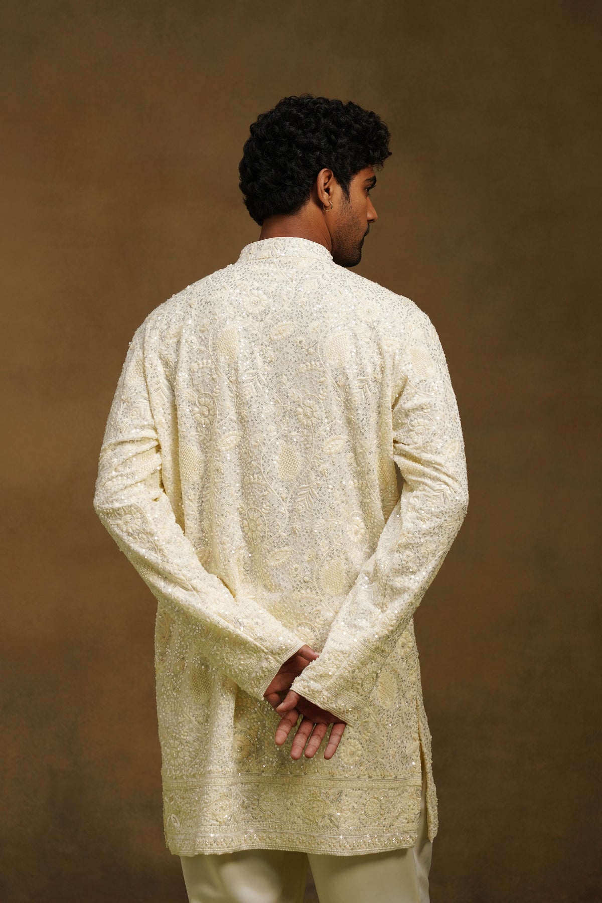 Ivory Beaded Jaal Kurta Set