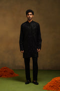 Black Beaded Jaal Kurta Set
