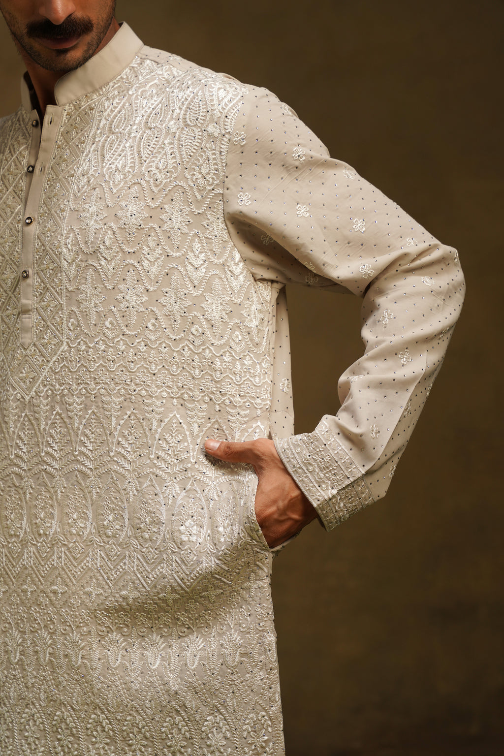 Beige Noor Kurta Dupatta Set