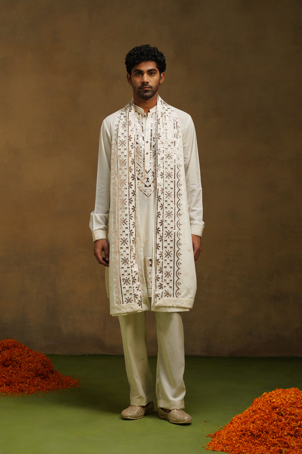 Ivory Gota Patti Kurta Dupatta Set