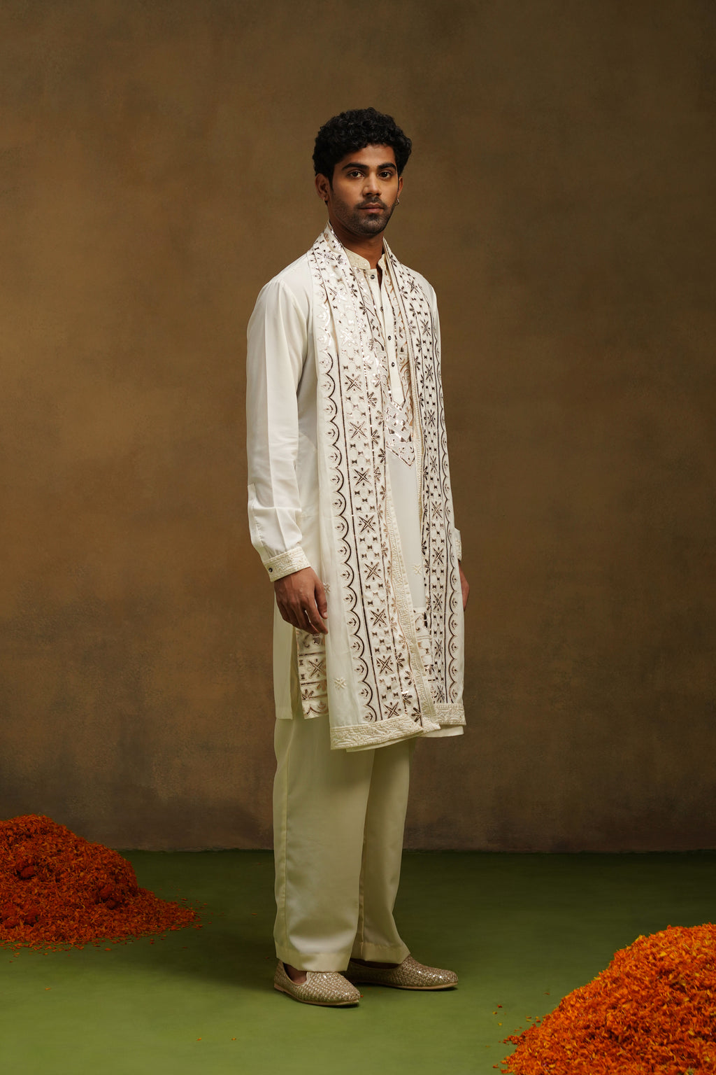 Ivory Gota Patti Kurta Dupatta Set