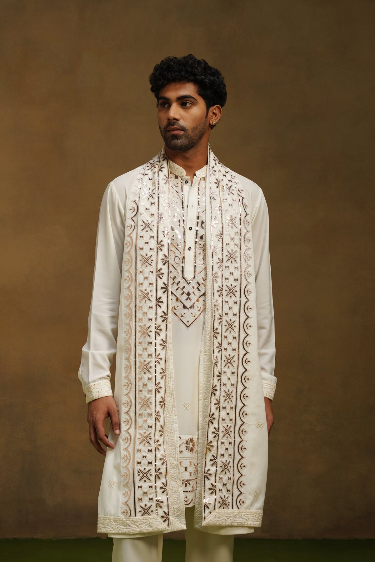 Ivory Gota Patti Kurta Dupatta Set