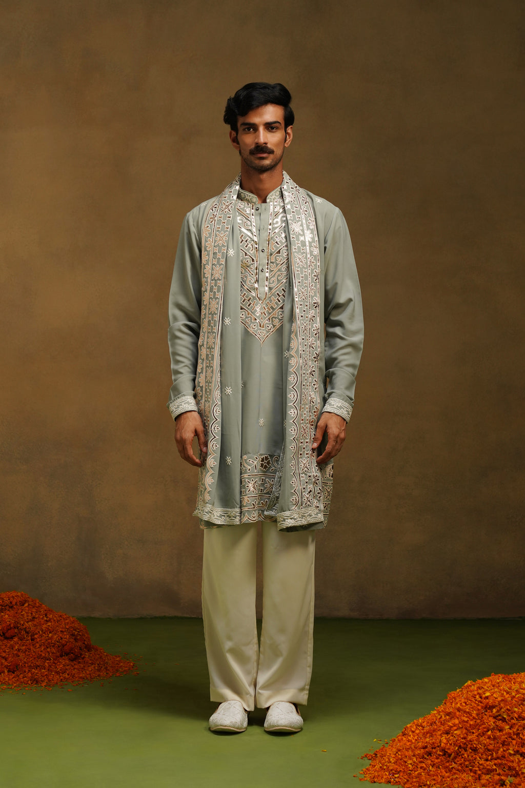 Pista Green Gota Patti Kurta Set