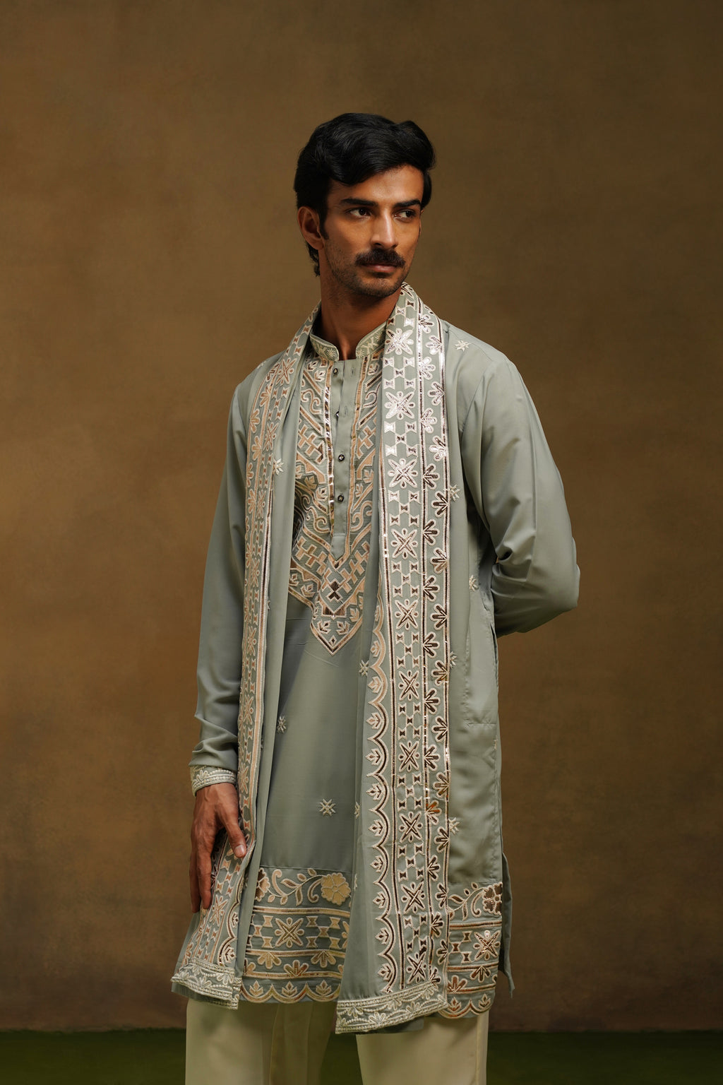 Pista Green Gota Patti Kurta Set