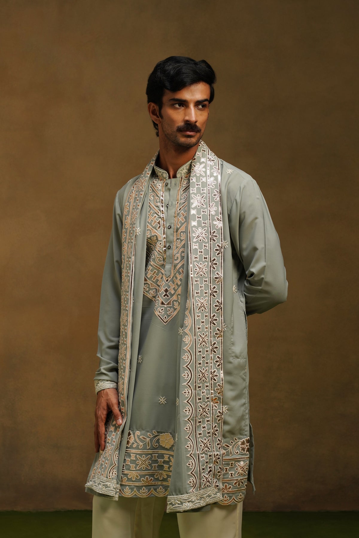 Pista Green Gota Patti Kurta Set