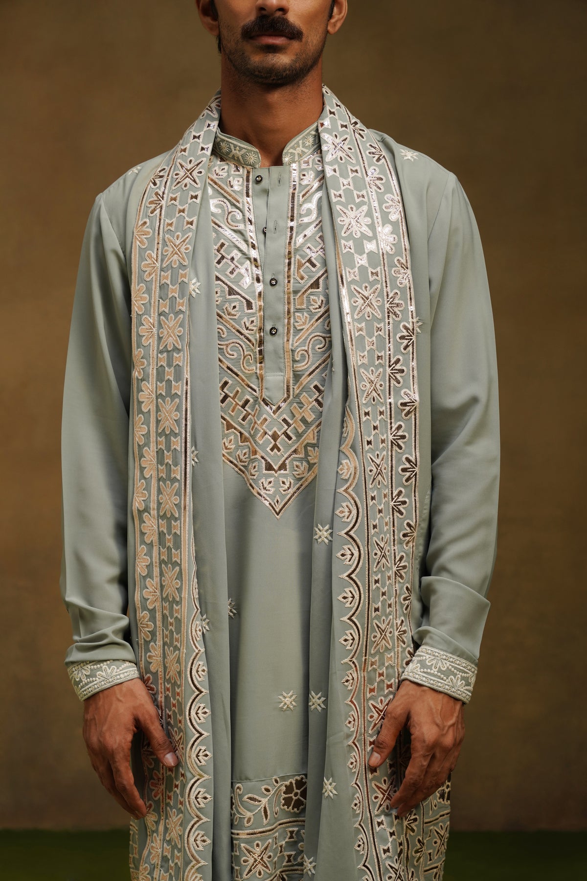 Pista Green Gota Patti Kurta Set