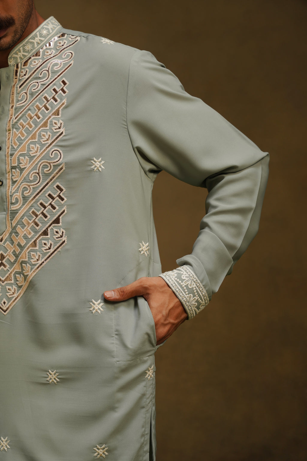 Pista Green Gota Patti Kurta Set