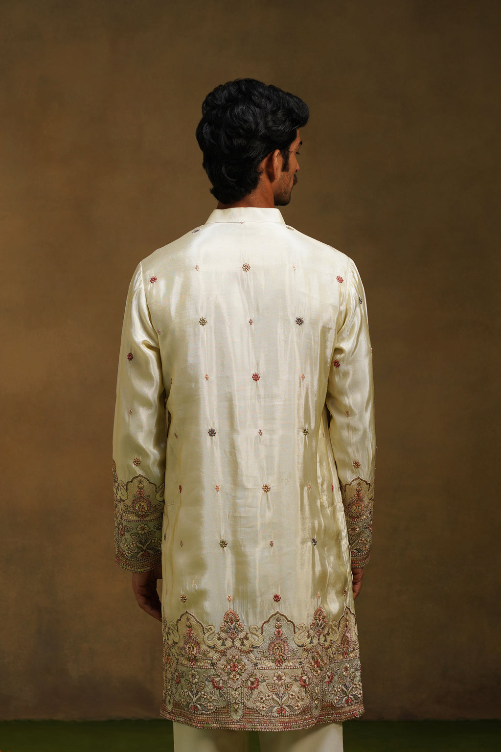 Champagne Tissue Silk Kurta Set