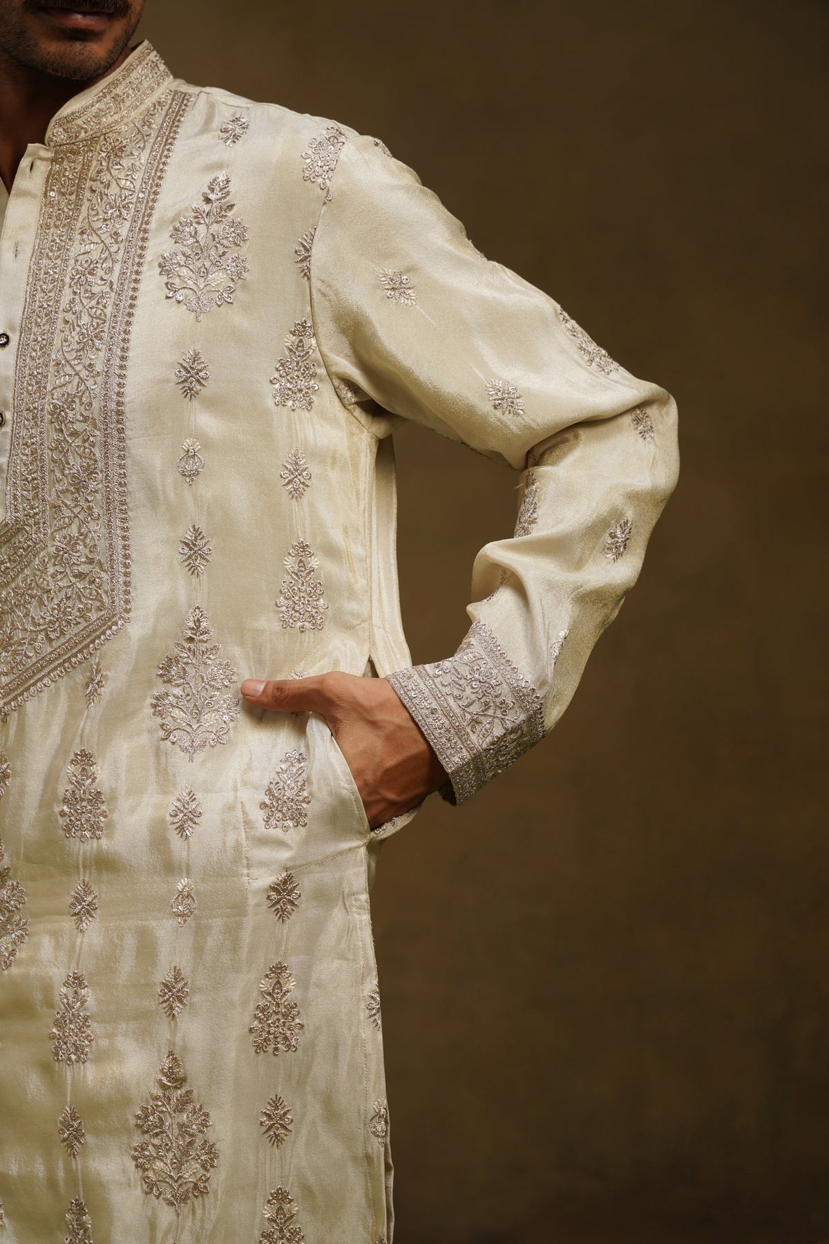 Shimmer Neckwork Kurta Set
