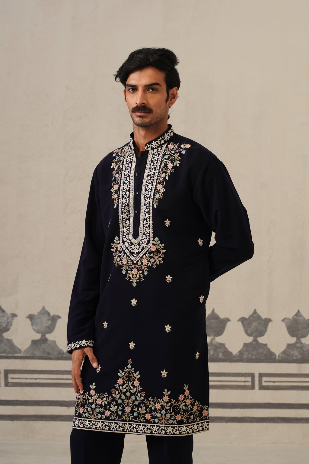 Blue Gul Japanese Kurta Set