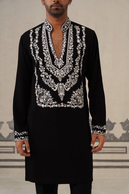 Black Belari Threadwork Kurta Set