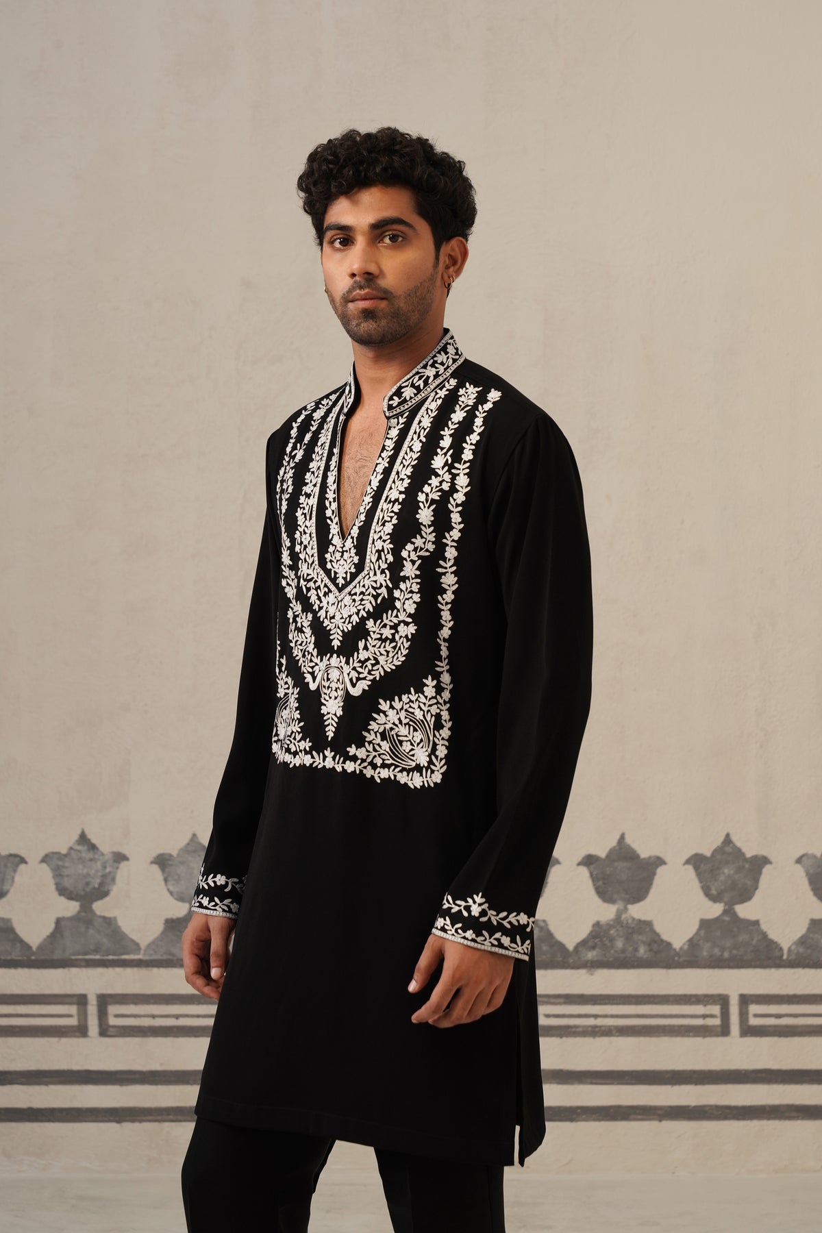 Black Belari Threadwork Kurta Set