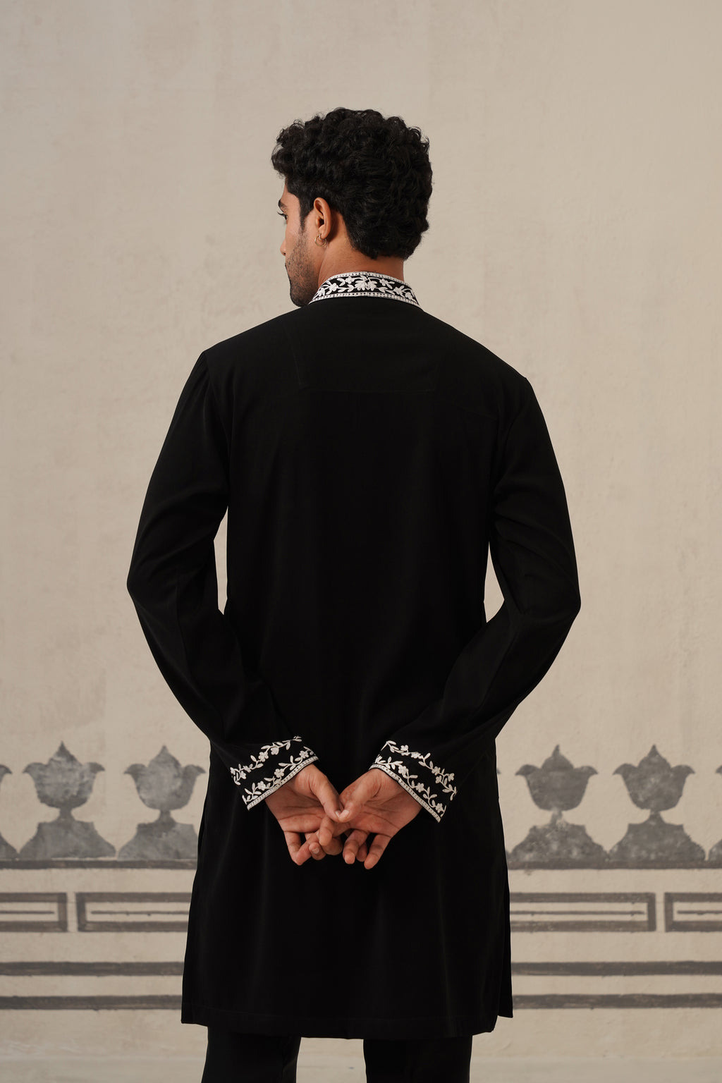 Black Belari Threadwork Kurta Set