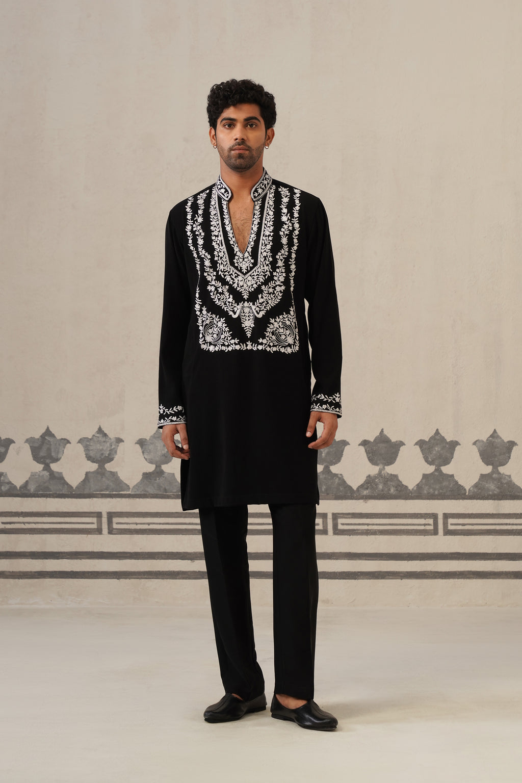 Black Belari Threadwork Kurta Set