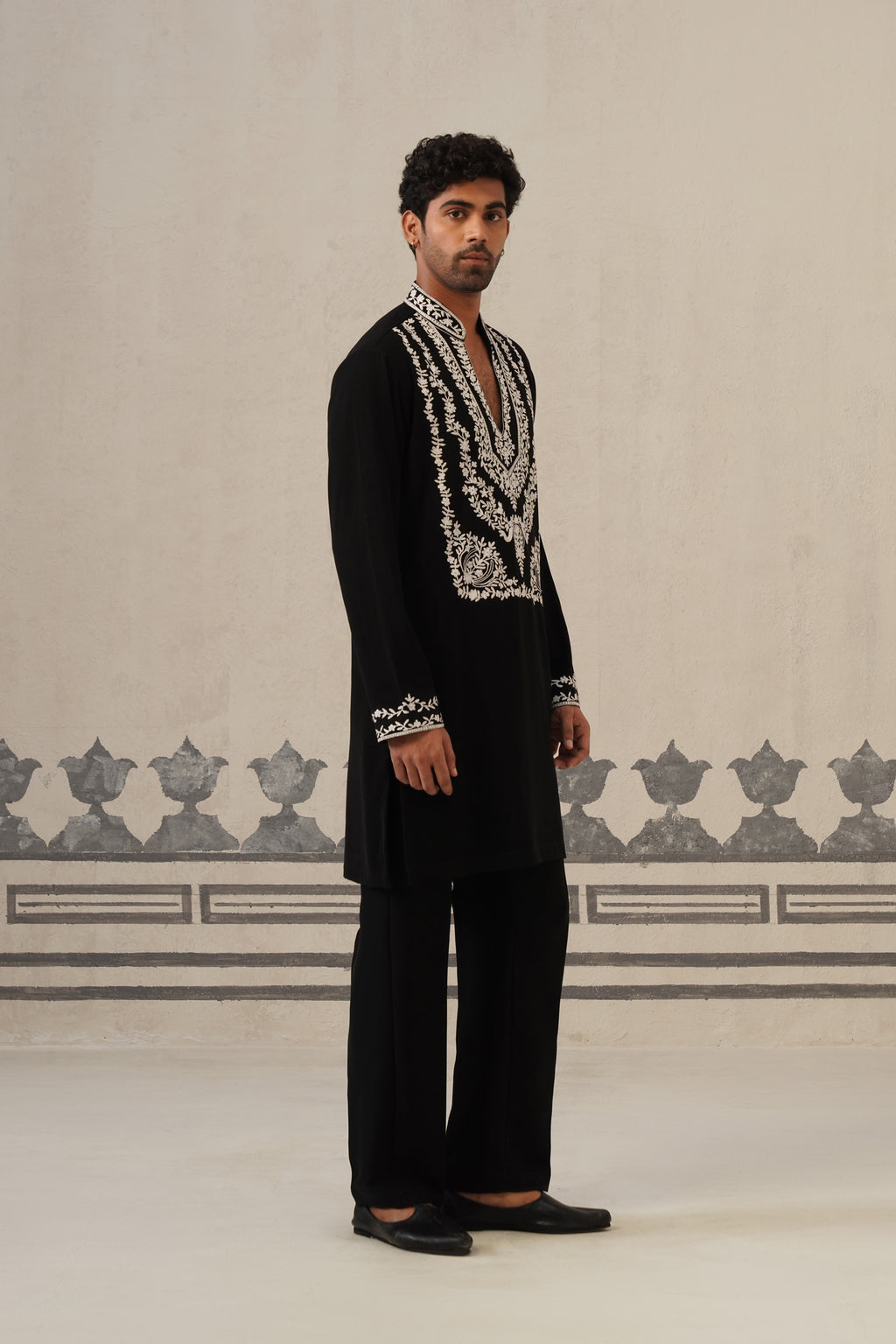 Black Belari Threadwork Kurta Set