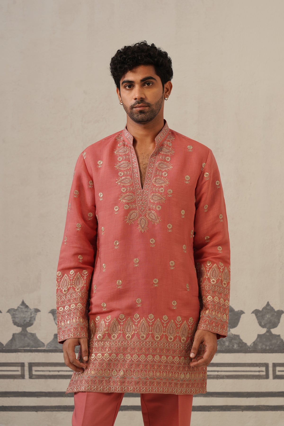 Dusty Pink V-Neck Cord Set