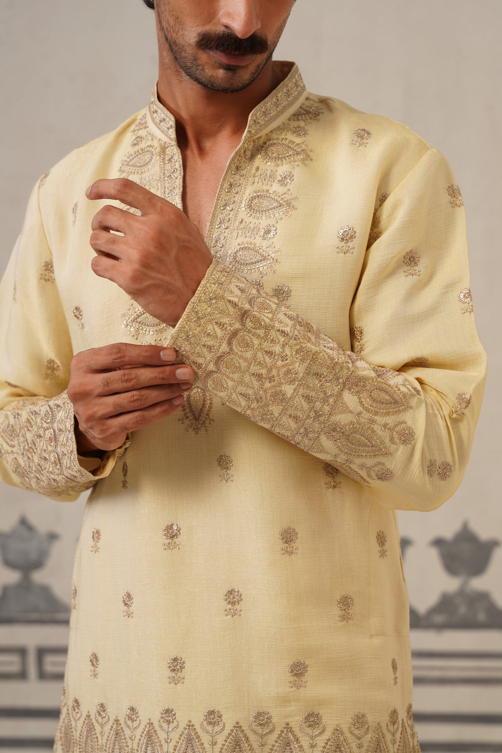 Champagne Gold V Neck Cord Set