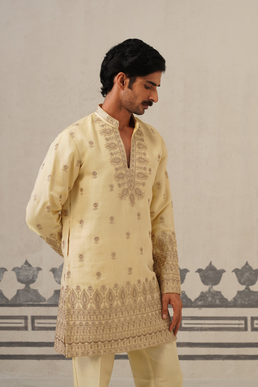 Champagne Gold V Neck Cord Set