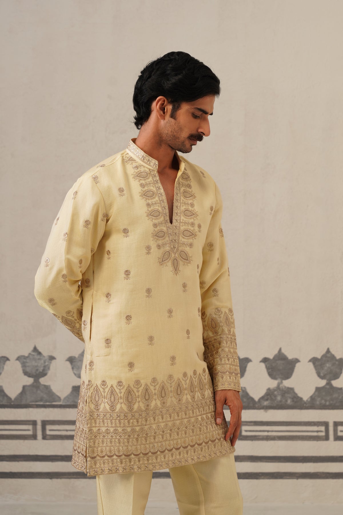 Champagne Gold V Neck Cord Set
