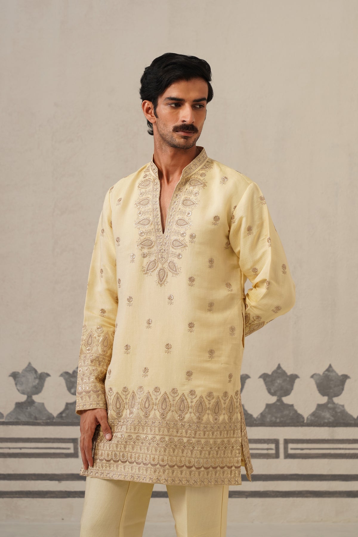 Champagne Gold V Neck Cord Set