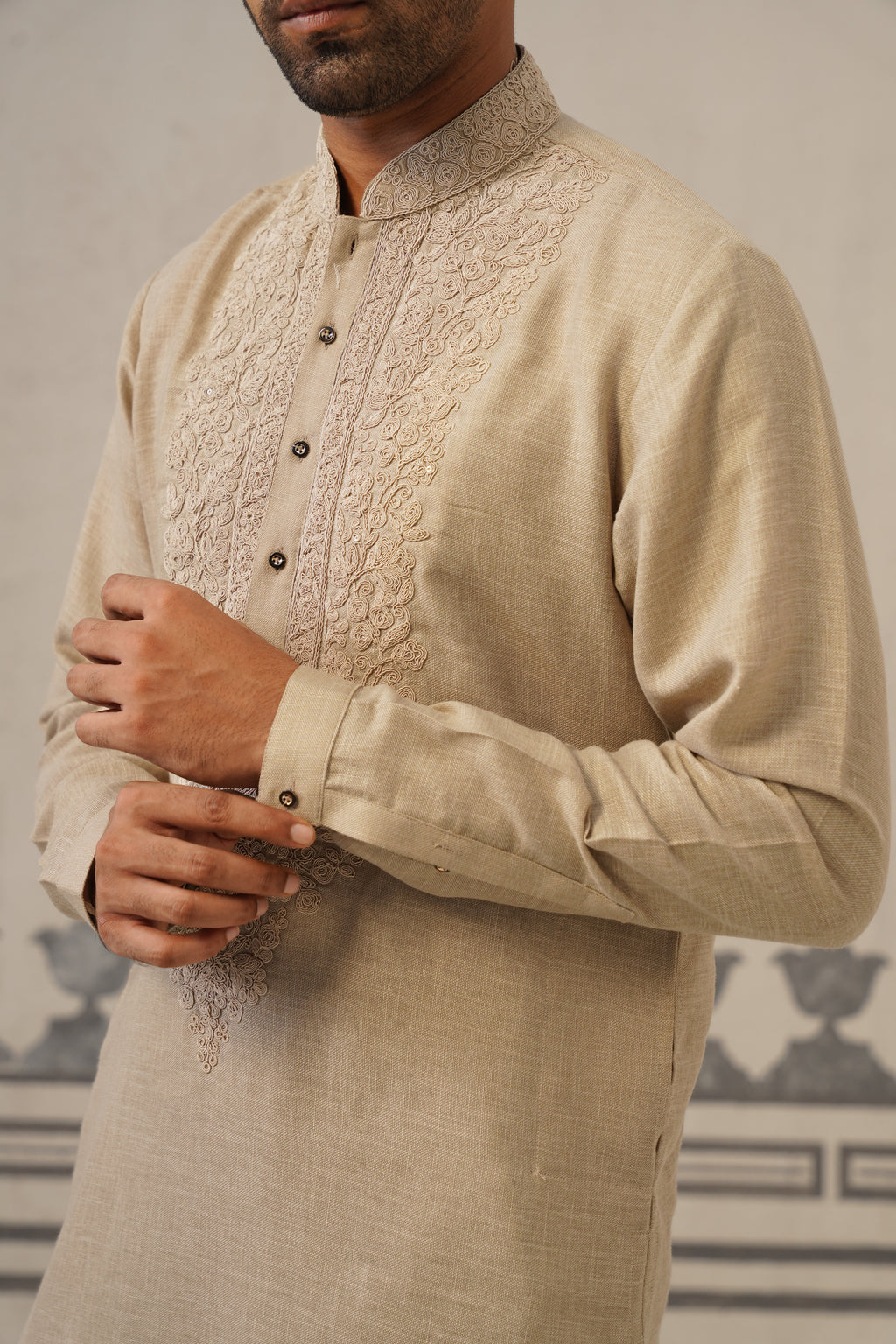 Earthy Beige Linen Cord Set