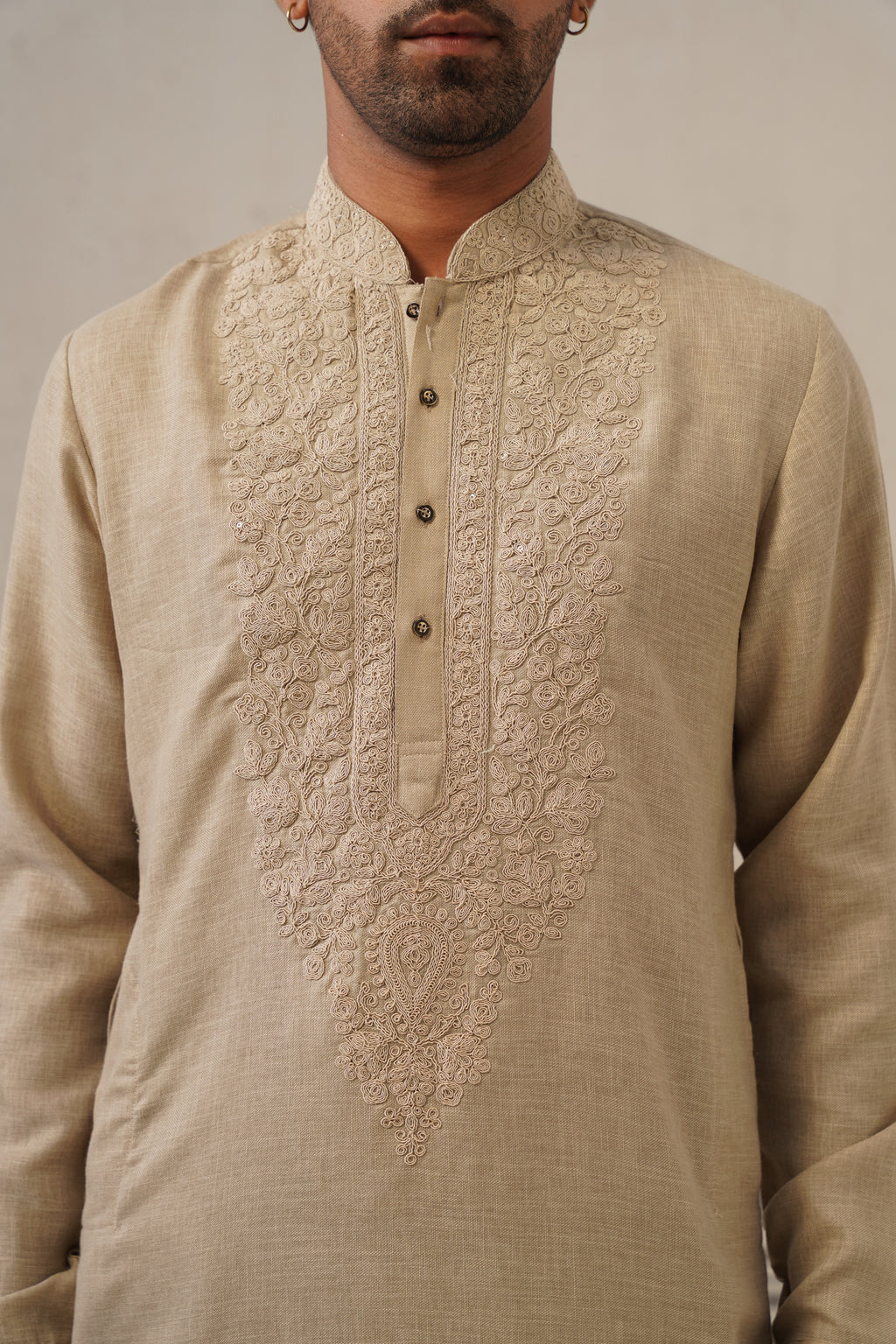 Earthy Beige Linen Cord Set