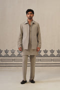 Solid Grey Japanese Jacket Set