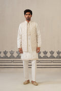 Ivory Embroidery Kurta Jacket Set